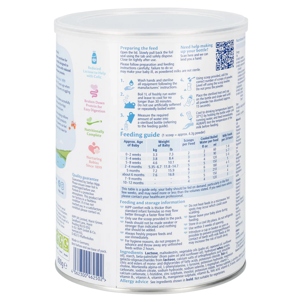 HiPP UK Comfort Formula from Birth (800g)