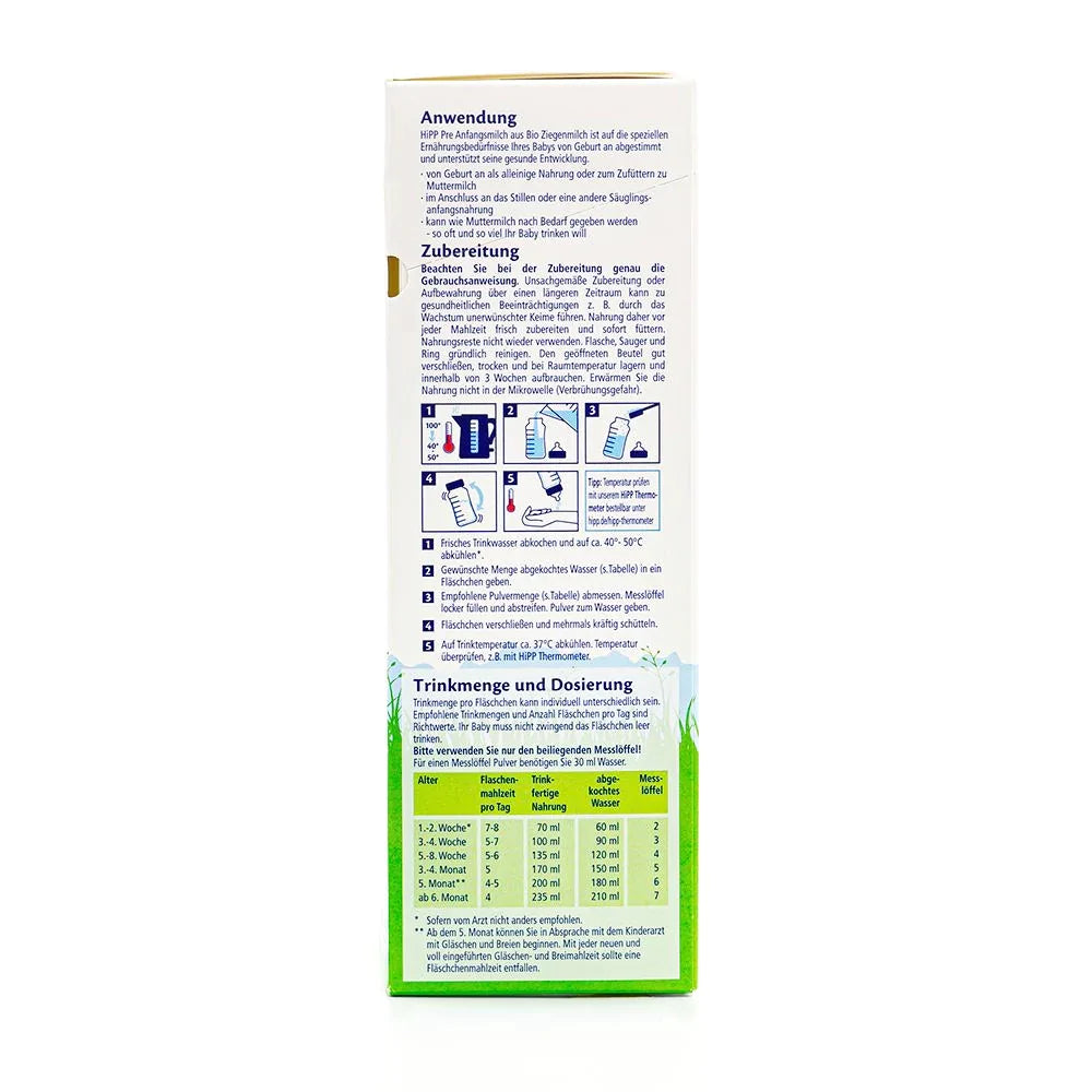 HiPP Goat Milk Formula Stage PRE (400g)  - German Version - Emmbaby Canada
