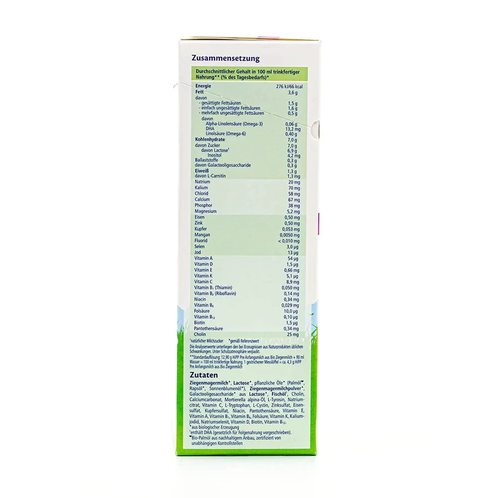 HiPP Goat Milk Formula Stage PRE (400g)  - German Version - Emmbaby Canada