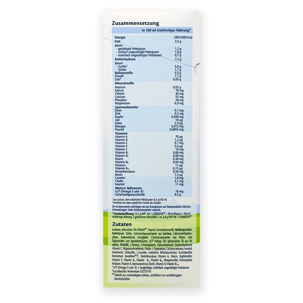 HiPP HA Germany Hypoallergenic Stage 1 Combiotik Infant Milk Formula 0-6 months •  600g - Emmbaby Canada