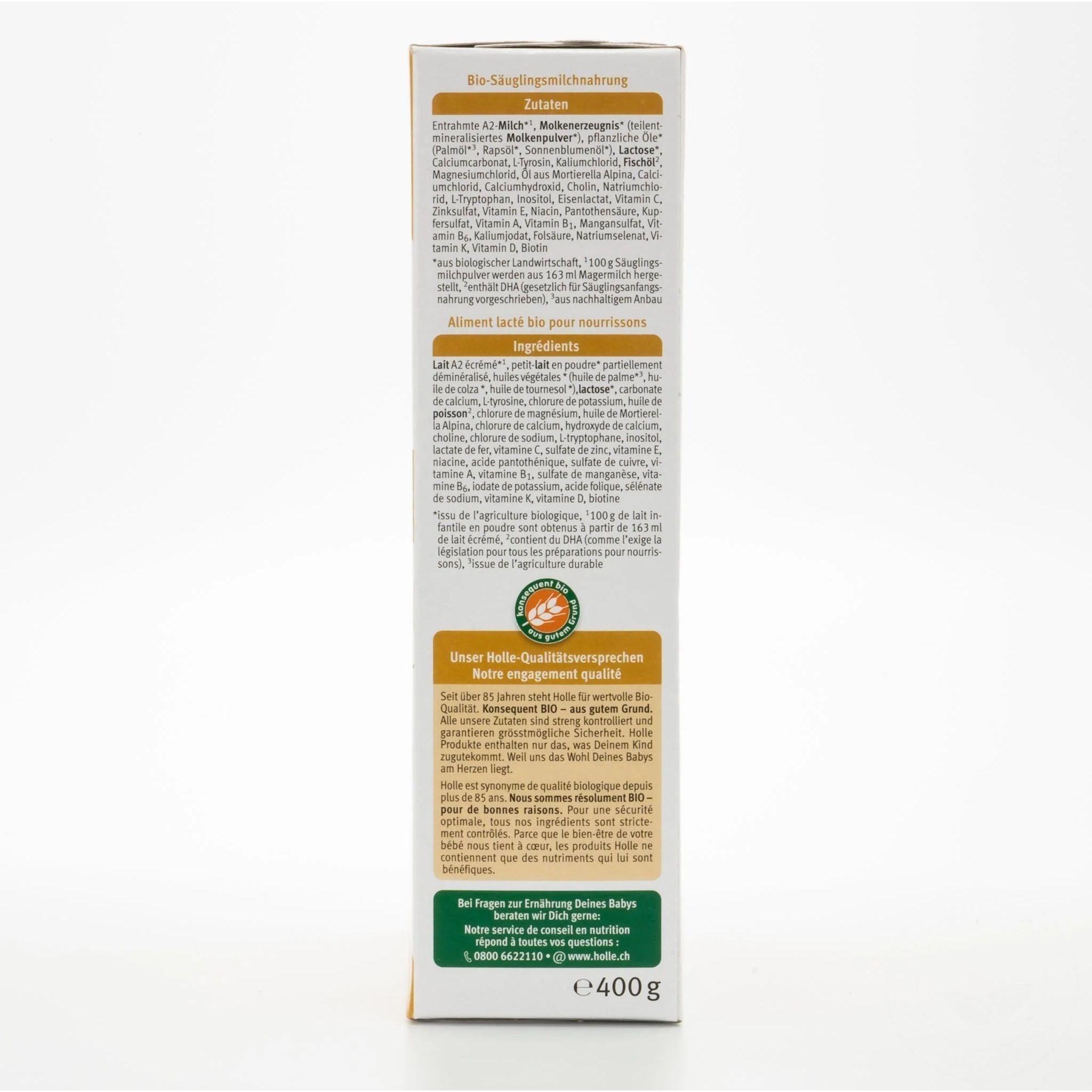 Holle Cow A2 Stage 1 Organic Infant Milk Formula 0-6 months • 400g - Emmbaby Canada