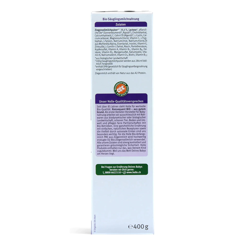 Holle PRE Organic Infant Goat Milk Formula 400 g - Emmbaby Canada