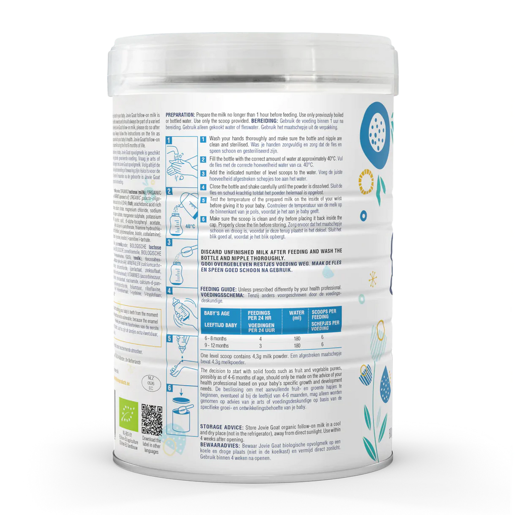 Jovie Organic Goat Follow-On Milk 800g - Stage 2 -  6 - 12 Months - Emmbaby Canada