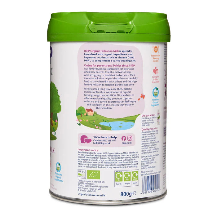 Hipp Formula UK stage 2 Follow on formula 6+ months - 800g