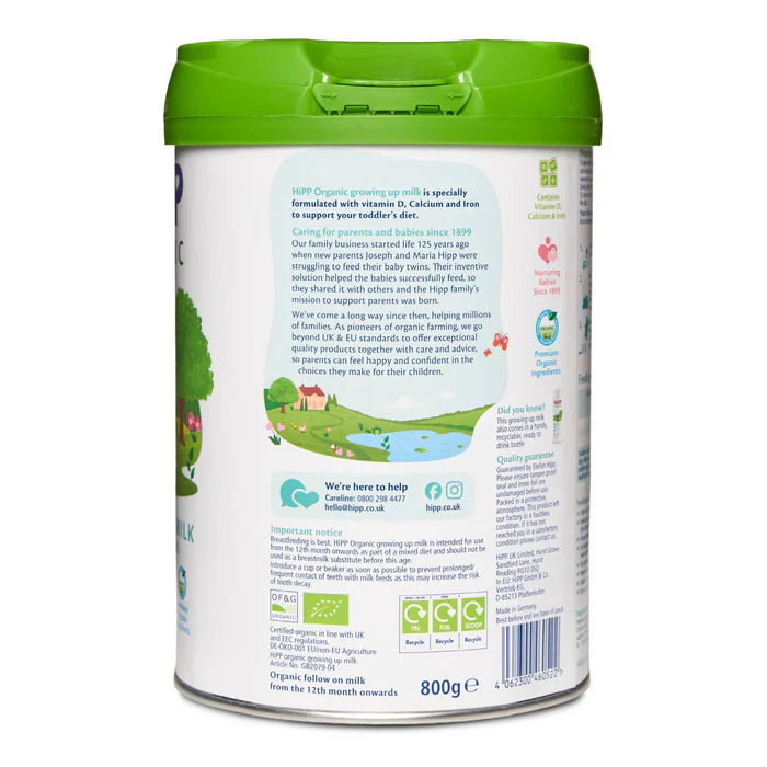 Hipp Formula UK stage 3 Growing up formula 12+ months - 800g
